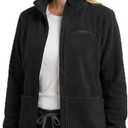 Nurse Women Fleece Scrub Jacket with 5 Pockets Zip Front Jacket Slim Fit Nursing Warm-up Fleece Medical Coat Stretch Fabric(Large)