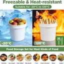 4 Pack 1.3 Gallon White Plastic Storage Buckets with Screw Lids, Food Grade Container with Measurement Markings, Reusable Small Container