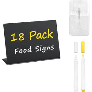 PigPotParty 18 Pcs 4"x3" Mini Food Labels for Party Buffet - Mini Chalkboard Signs for Food Display - Food Labels - Table Name Tags - Wedding Place Cards - Include 2 Wet Erase Markers PigPotParty 18 Pcs 4"x3" Mini Food Labels for Party Buffet - Mini Chalkboard Signs for Food Display - Food Labels - Table Name Tags - Wedding Place Cards - Include 2 Wet Erase Markers