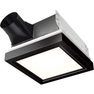 Broan-NuTone 110 CFM Decorative Bathroom Exhaust Fan with LED Light and Matte Black Trim, ENERGY STAR® certified