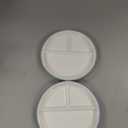 Domensi 2 Pcs 8" Large Porcelain Kids Plates with Anti-slip Silicone Sleeve Ceramic Divided Plate with Suction for Toddler Eating Microwave Dishwasher Friendly (Blue,Green)