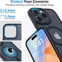 2 x Magnetic Shockproof for iPhone 16 Pro Case with Screen Protectors & Camera Cover, [Compatible with MagSafe] [Military-Grade Drop Protection], Translucent Slim Cute Phone Case, Black