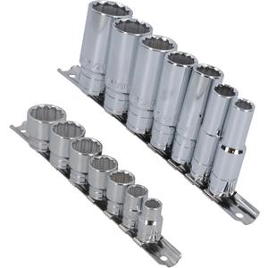 Whitworth BSF BSW 3/8" Drive Shallow And Deep Sockets 14pc 12 Sided Bi-Hex