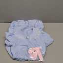 Women's Twins Costumes Halloween Puff Sleeve Lolita Zipper Mini Dress with Waist Tie (Blue)