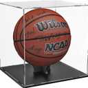 Basketball Display Case Stand, Clear Acrylic Display Case for Action Figures Toys Collectibles, Soccer Ball, Need self-Assembly (9.8x9.8x11inch; 25x25x28cm)