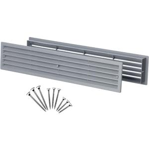1 Set - Two-Sided Door Vent Cover 17.7x3.6 inch with Screws - Gray Plastic Ventilation Grille - Door Vents for Interior Doors - Door Louver Vent - Door Return Air Vent with Screws, by Steinberg14