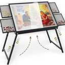 Puzzle Table 1500 Pieces, 3-in-1 Foldable Jigsaw Puzzle Table with Cover 18 & 28 Height, 5 Angle Tilt, Metal Frame, Portable Puzzle Tables Drawers and Legs for All Ages