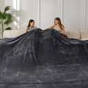 COOVA Seamless Big Blanket 120x120 Inch 3D Jacquard Huge Blanket - Cozy Extra Large for Bed, Oversized King for Family Use, Giant 10x10ft for Couch, Travel, Camping,Dark Grey