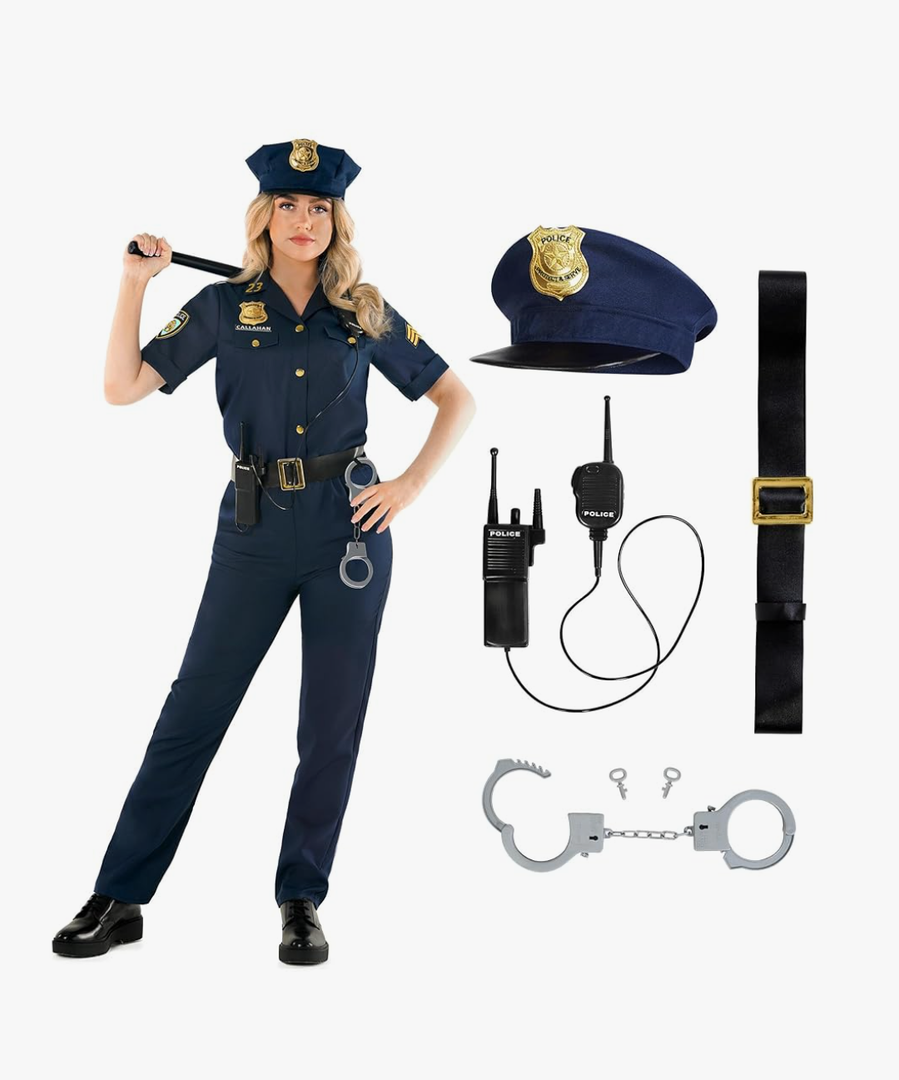 Morph Police Officer Costume - Adult Women's Cop Costume, Size Small