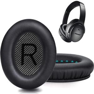 Premium Replacement Ear Pads for Bose QC35 & QC35ii Headphones Made by GEVO- Comfortable Adaptive Memory Foam and Extra Durable - Fits QuietComfort 35 & 35ii / SoundLink 1&2 AE（Over-Ear） (Black)