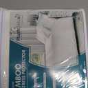 PlushDeluxe Premium Bamboo Mattress Protector  Queen Size, Waterproof, & Ultra Soft Breathable Noiseless Washable Bed Mattress Cover for Comfort & Protection - White