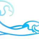 Blue Wave Wall Decor Metal Wire Coastal Wall Art Ocean Room Decor Beach Room Decoration for Bedroom Living Room Bathroom (Blue)