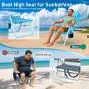 Suteck Backpack Beach Chair, 6-Positions Beach Chairs for Adults with Cooler Bag, Reclining Beach Chair with Cup Holder Folding Camping Chair for Sand Outdoor