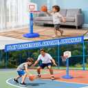 HYES Toddler Basketball Hoop, Adjustable Height Indoor Basketball Hoop for Kids 1-3, Foldable Mini Basketball Goal with 3 Balls, Outdoor Poolside Sport Toy, Birthday for Baby Boys Girls