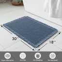MIULEE Set of 2 Waffle Bathroom Rugs, Boho Bath Rugs Non Slip Washable, Super Absorbent Bath Mats, Ultra Soft Rubber Backed Shower Mats for Bathroom Floor, Tub and Shower, Blue, 18x30 Inch