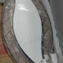 ironsmithn Decorative Wall Mirror, Leaf Teardrop Mirror with Metal Frame, 45" x 18.5" Black Wall Mounted Mirror for Bathroom Vanity Living Room Bedroom Fireplace