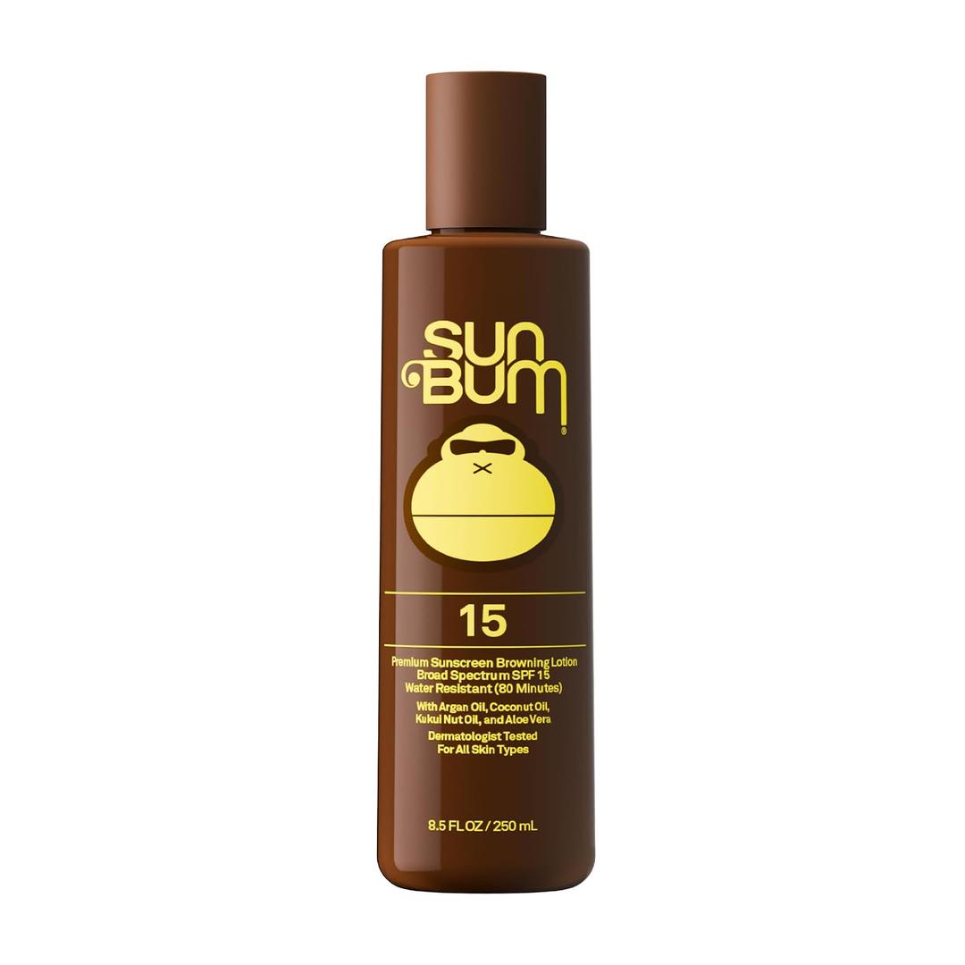 Sun Bum SPF 15 Browning Body Lotion - Water-Resistant Broad Spectrum Moisturizing Tanning Lotion with Vitamin E - Hawaii 104 Act Compliant (Made Without Octinoxate & Oxybenzone) - 8.5 Fl Oz