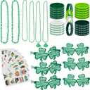St. Patricks Day Party Favors Set Shamrock Glasses Necklaces Bracelets Tattoos St. Patrick's Day Accessories (St. Patrick's)