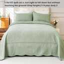 100% Cotton Quilt California King Size-Sage Green Bedspread 114"x102"-Coin Pattern Bedding Set 3 Pieces-Pre-Washed Lightweight Microfiber Coverlet-Suitable for Bed,Couch,Quilt Blanket All Seasons