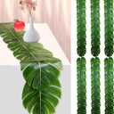 6 Pcs Artificial Palm Leaves Table Runners 72 Inch, Tropical Palm Leaves Table Runner Faux Leaf Table Cloth for Wedding Hawaiian Luau Theme Party Supply Summer Table Wall Decorations