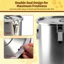 304 Stainless Steel Dog Food Storage Container, 50LB/55LB Airtight Pet Food Container with Locking Lid & Silicone Seal, Large Metal Food Storage Bin for Dry Dog/Cat Food, Rice, Flour (50 LBS)