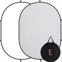 Kate Collapsible Pop-Up Backdrop for Self-Tape Auditions, Professional Headshots, Video Conferencing & Live Streaming - Portable Photography Background (5'x6.5' / 1.5x2m, White/Gray)