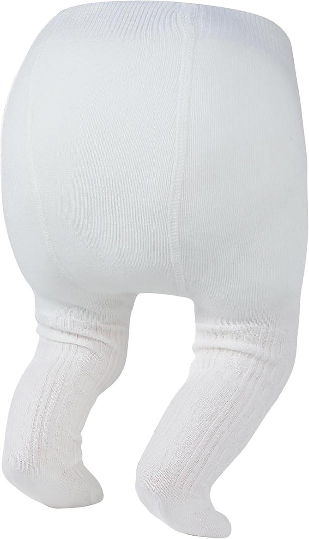 Zando Cable Knit Newborn Tights Soft Newborn Leggings Newborn Essentials Soft Baby Tights 0-3 Months Girl Baby Girl Tights Baby Leggings Winter Tights Winter Clothes A White 0-6 0-3