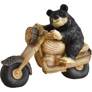 Black Bear Dcor Motorcycle Biker Figurine, Unique Design of Black Bear Decor (Right)