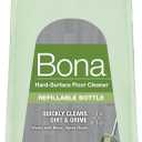 Bona Multi-Surface Hard Floor Cleaner Spray Mop Cartridge - 34 fl oz - Unscented - Refillable - Residue-Free Floor Cleaning Solution for Bona Spray Mops - Stone, Tile, Laminate, and Vinyl Floors (Green)