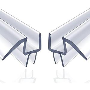 ZNCZHZN Shower Door Bottom Seal, 2-Pack Frameless Door Seal for 1/ 4 Inch Glass Door- 39 Inch Long Ultra Clear Shower Door Seal Strip, Stop Shower Leaks and Create a Water Barrier(1/ 4" Door)