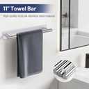 Lairuier Self Adhesive Bathroom Hardware Set, Includes Towel Bar, Toilet Paper Holder and 2 Towel Hooks, Brushed Nickel Bathroom Hardware Accessories, Towel Racks for Bathroom, Kitchen, Washroom