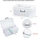 Plastic Bandages Organizer with Lid and Adjustable Dividers | Clear First Aid Bandage and Tapes Storage Container, For Home Office, Bathroom Medicine Cabinet, Ointments, Medical Wrap