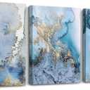 Blue Abstract Canvas Wall Art For Living Room Bedroom Wall Decor Office Pictures Watercolor Wall Paintings Bathroom Home Decoration Posters Prints Artwork 12'' X 16'' 3 Piece Set