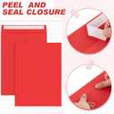 100 Pcs 9'' x 12'' Catalog Envelopes Self Adhesive 32lb Manila Envelopes Kraft Peel & Seal for Secure Mailing Storage Organizing for Office Business Home(Red)