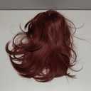 Burgundy Wig for Women Long Layered Wine Red Wigs with Bangs 16 Inches Dark Red Layered Wig with Curtain Bangs Natural Synthetic Wigs Straight Medium Length Hair Wigs for Girl Daily Party Use