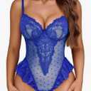 Avidlove Sexy Lingerie for Women Lace Teddy Lingerie One Piece Bodysuit Deep V Babydoll Nightgown S