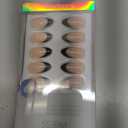 BTArtbox Press On Nails Short - Dot Couture, Lamp-Curable Almond Black French Tip Press On Nails with Glue and Adhesive Tabs for Women, Soft Gel Glue On Nails in 16 Sizes - 32 Stick On Nails Kit