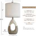 OYEARS 19 Boho Table Lamps Bedroom Living Room Set 2, Suitable for Small Space, Small Farmhouse Rattan Table Lamp Rustic Egg Design Resin Light Decoration, Nightstand Bedside Lamps for Office Study Rest