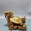 Brass Dragon Turtle Statue Chinese Feng Shui Dragon Turtle Fortune Fortune Home Decoration Good Luck, 16*12*13cm1.1kg (9*)