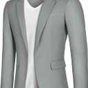 Vssjavun Blazer for Men Casual Suit Jackets Lightweight Sport Coat One Button Slim Fit Suits (Gray, L)