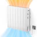 1500W Electric Panel Wall Heater, Plug-in Smart Convection Space Heaters For Indoor Use, Quiet Fan-Less Design, Freestanding/Wall Mount Heater With Adjustable Thermostat, Knob Switch(White)