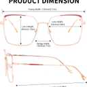 Zeelool Oversized Eyeglasses Frame for Women with Non-prescription Clear Lens Square Metal Eyewear JGM953566 (Jgm953566-01 Two-tone)