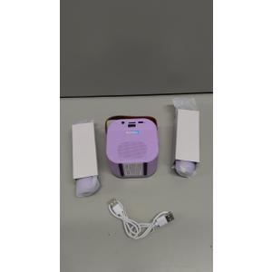 Mini Karaoke Machine: Mini Karaoke Machine with 2 Wireless Karaoke Microphones and Light for Family Home Party - Portable Singing Karaoke Speaker - Stage-subwoofers (Purple)