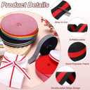 PATIKIL 1.6" Black Red Striped Grosgrain Ribbon, 10 Yard Polyester Fabric Stripe Craft Ribbon Double Faced Design for Bow Gift Wrapping DIY Making Christmas Decorations