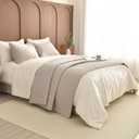 Sanracie Oversized King Quilt Bedspread Sets 120"*120" for Extra Bed, 100% Cotton Linen Colored Cal King Quilt Bedding Set Leaves Quilting Extra Wide Large 3Pcs Coverlet King Size for All Season