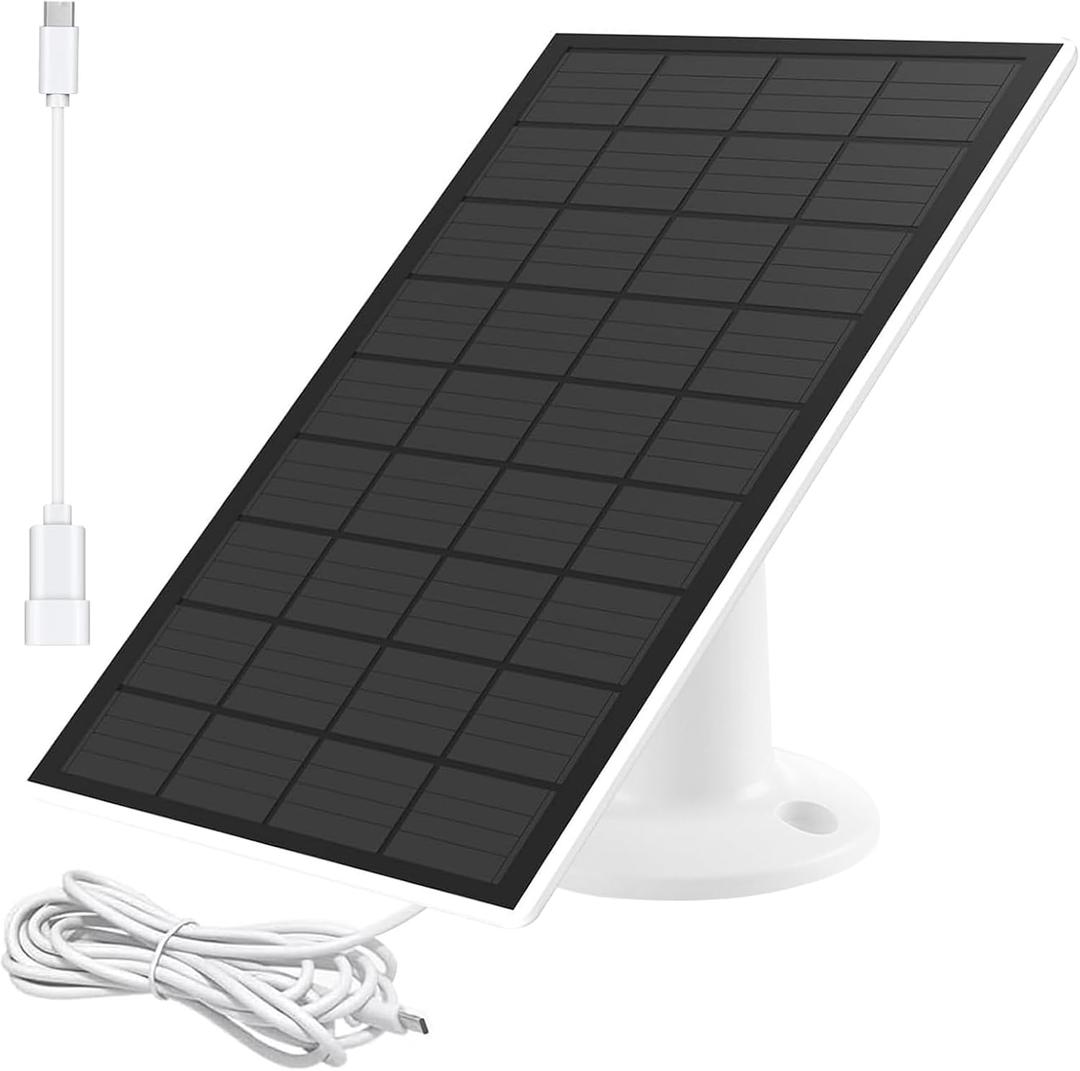 Solar Panel for eufy Camera, for eufyCam 2/2 Pro,2C/2C Pro,E,soloCam E20/E40 Spotlight,IP65 Waterproof USB-C Solar Panel Charger for eufy with Micro USB & Micro Plug (1Pack)