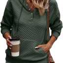 VIMPUNEC Women's Fall Casual Hoodies Trendy Long Sleeve Sweatshirt Hooded Pullover Tops with Pocket (X-Large, A Army Green)