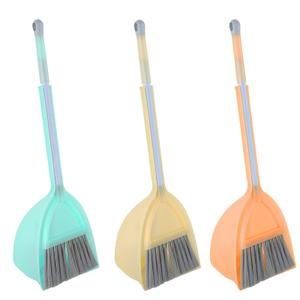 Mini Broom with Dustpan-Small Housekeeping Cleaning Sweep for Kitchen Bathroom Pet Nest Boat(3set,Blue+Orange+Yellow)
