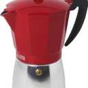 Imusa USA Red Aluminum Stovetop 6-cup Classic Italian and Cuban Espresso Maker (B120-43T), Silver/Red