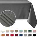 maxmill Rectangle Tablecloth Weaved Pattern Waterproof Spillproof Wrinkle Free Table Cloth, Kitchen Dining Tabletop Decoration, Fabric Table Cover for Holiday Parties, 52 x 70 Inch, Charcoal Gray